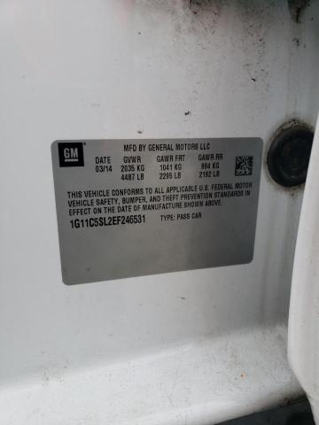 1G11C5SL2EF246531 - 2014 CHEVROLET MALIBU 1LT WHITE photo 12