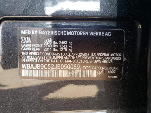WBAJB9C52JB050069 - 2018 BMW M550XI BLACK photo 13
