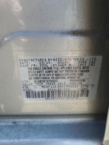 3N1AB7AP1EY224073 - 2014 NISSAN SENTRA S GRAY photo 12