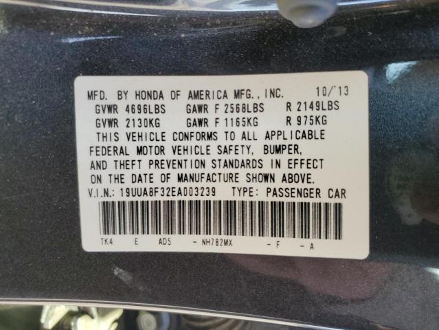 19UUA8F32EA003239 - 2014 ACURA TL SE CHARCOAL photo 12