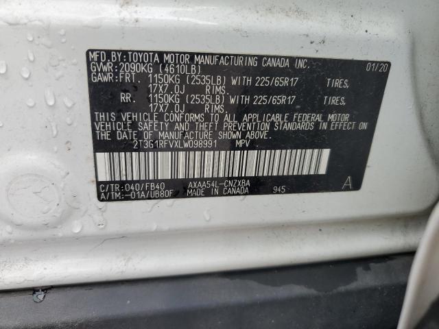 2T3G1RFVXLW098991 - 2020 TOYOTA RAV4 LE 白色 照片 13