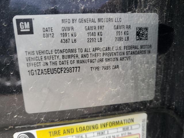 1G1ZA5EU5CF298777 - 2012 CHEVROLET MALIBU LS BLACK photo 12