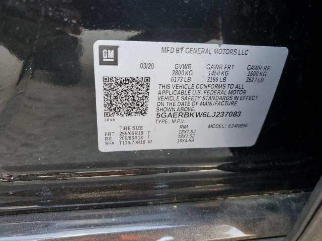 5GAERBKW6LJ237083 - 2020 BUICK ENCLAVE ESSENCE შავი ფოტო 14