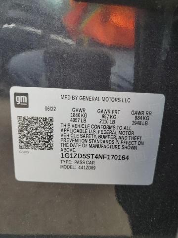 1G1ZD5ST4NF170164 - 2022 CHEVROLET MALIBU LT CHARCOAL photo 13