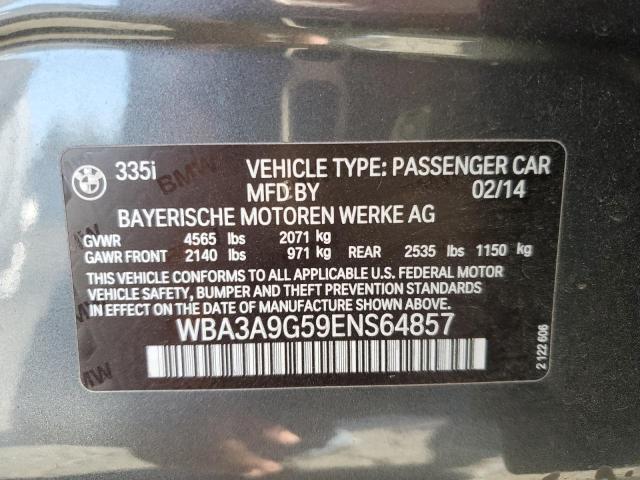 WBA3A9G59ENS64857 - 2014 BMW 335 I GRAY photo 12