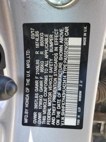 SHHFK7H43HU423414 - 2017 HONDA CIVIC SPORT 银色 照片 13