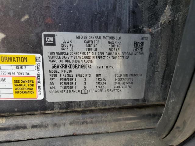 5GAKRBKD9EJ169074 - 2014 BUICK ENCLAVE GRAY photo 13