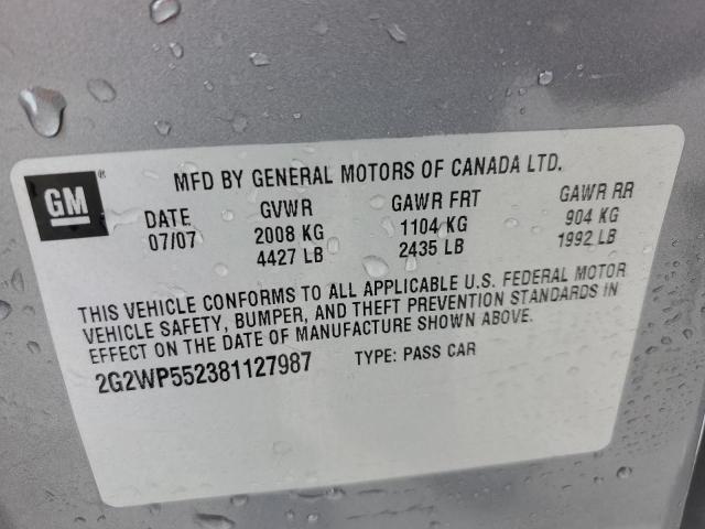 2G2WP552381127987 - 2008 PONTIAC GRAND PRIX 灰色 照片 13