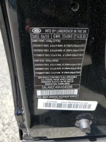 SALAM2D49AA540288 - 2010 LAND ROVER LR4 HSE PLUS BLACK photo 14