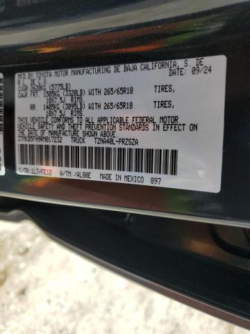 3TMKB5FN9RM017232 - 2024 TOYOTA TACOMA DOUBLE CAB Графитовый фото 12