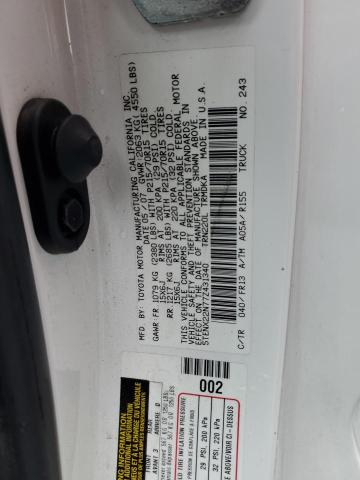 5TENX22N77Z431340 - 2007 TOYOTA TACOMA WHITE photo 13