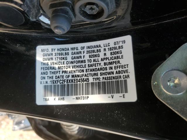 19XFC2F8XKE045645 - 2019 HONDA CIVIC SPORT 黑色 照片 12