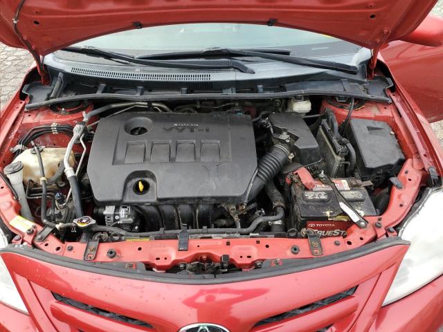 2T1BU4EE2CC790596 - 2012 TOYOTA COROLLA BASE RED photo 11