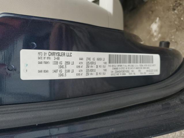 2D8HN54P28R749961 - 2008 DODGE GRAND CARA SXT BLUE photo 13