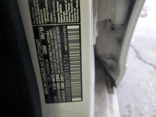 WDDGF8BB2BR145734 - 2011 MERCEDES-BENZ C 300 4MATIC WHITE photo 12