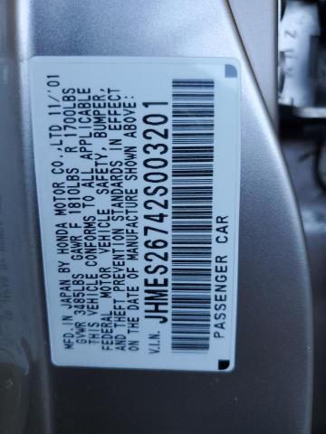 JHMES26742S003201 - 2002 HONDA CIVIC EX TAN photo 12