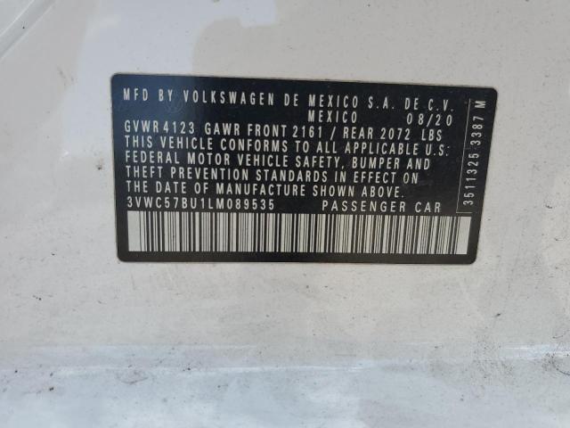 3VWC57BU1LM089535 - 2020 VOLKSWAGEN JETTA S WHITE photo 13