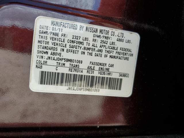 JN1AJ0HP5BM801069 - 2011 INFINITI EX35 BASE BURGUNDY photo 13