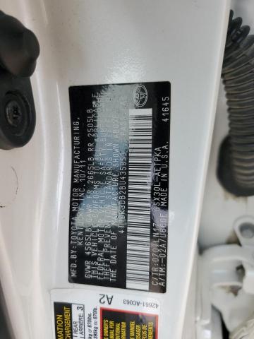 4T1BK3DB2BU435853 - 2011 TOYOTA AVALON BASE Beyaz fotoğraf 12