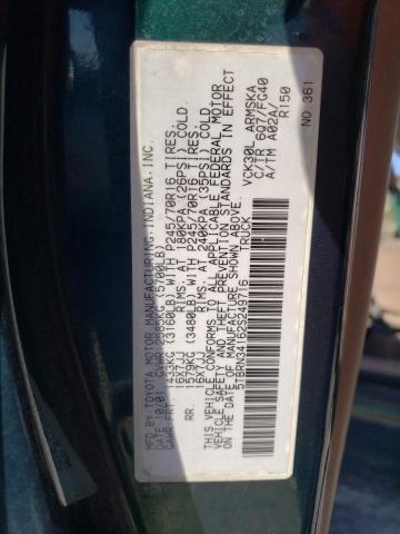 5TBRN34162S249716 - 2002 TOYOTA TUNDRA ACCESS CAB SR5 GREEN photo 13