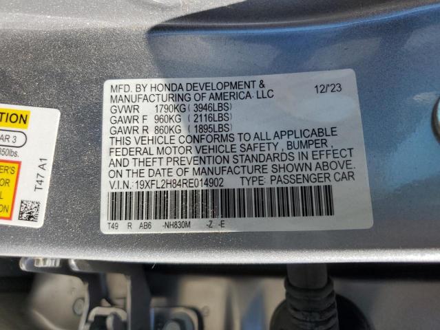 19XFL2H84RE014902 - 2024 HONDA CIVIC SPORT SILVER photo 13