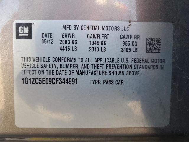 1G1ZC5E09CF344991 - 2012 CHEVROLET MALIBU 1LT TAN photo 12