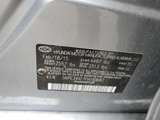 5NPE34AF7FH190687 - 2015 HYUNDAI SONATA SPORT SILVER photo 10