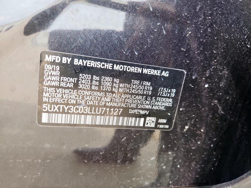 5UXTY3C03LLU71127 - 2020 BMW X3 SDRIVE30I GRAY photo 13