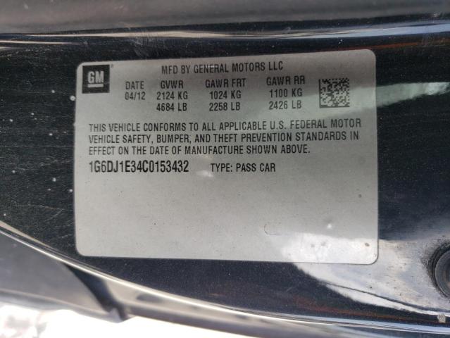 1G6DJ1E34C0153432 - 2012 CADILLAC CTS PERFORMANCE COLLECTION Черный фото 12