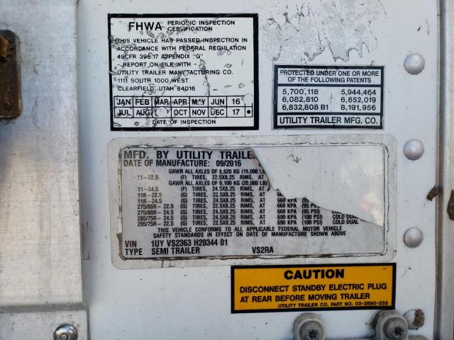 1UYVS2363H2034401 - 2017 UTILITY TRAILER WHITE photo 10