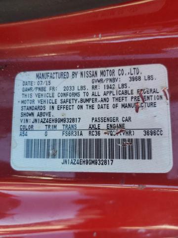 JN1AZ4EH9GM932817 - 2016 NISSAN 370Z BASE RED photo 12