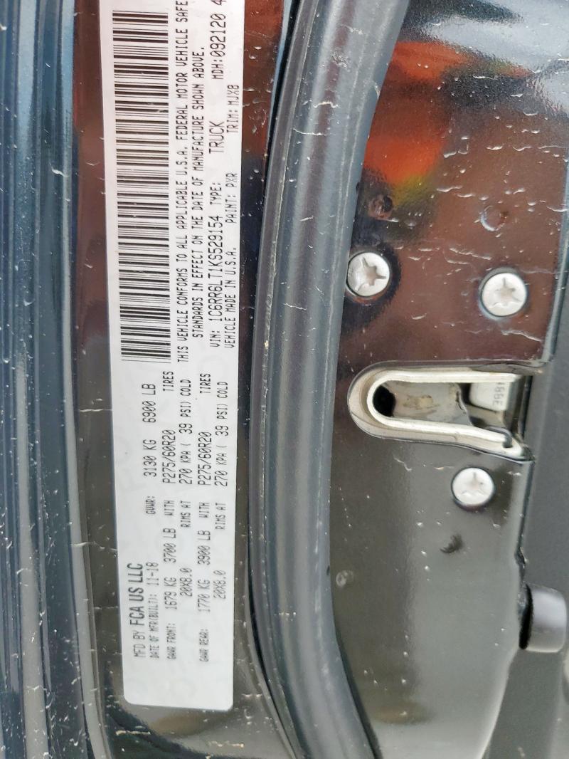 1C6RR6LT1KS529154 - 2019 RAM 1500 CLASSIC SLT Чорний фото 13