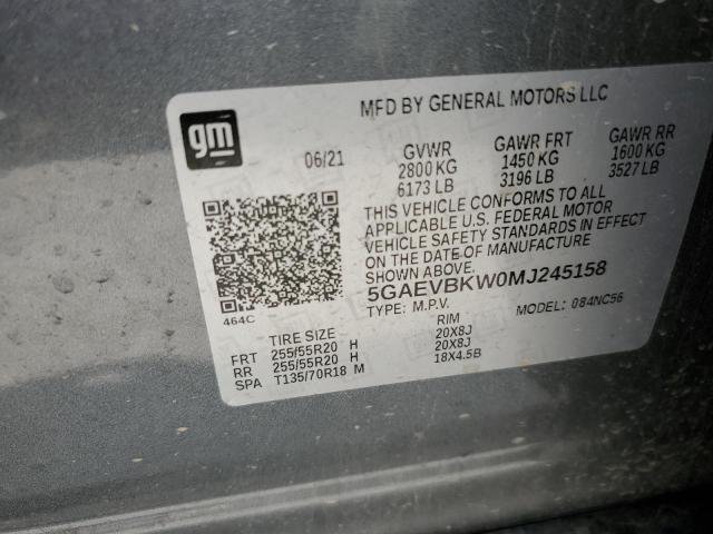 5GAEVBKW0MJ245158 - 2021 BUICK ENCLAVE PREMIUM CHARCOAL photo 13