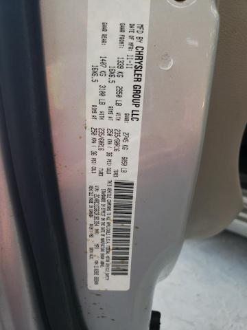 2C4RC1CG6CR181354 - 2012 CHRYSLER TOWN & COU TOURING L SILVER photo 13