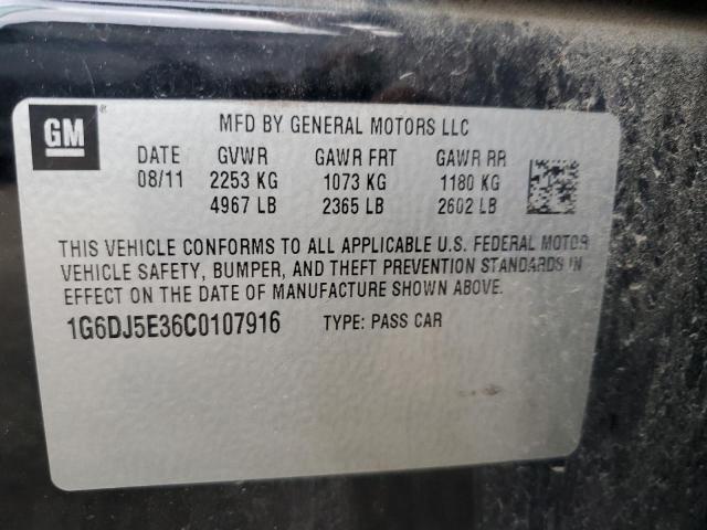 1G6DJ5E36C0107916 - 2012 CADILLAC CTS PERFORMANCE COLLECTION შავი ფოტო 12