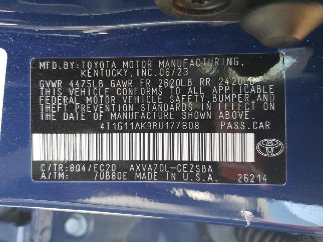 4T1G11AK9PU177808 - 2023 TOYOTA CAMRY SE NIGHT SHADE BLUE photo 12