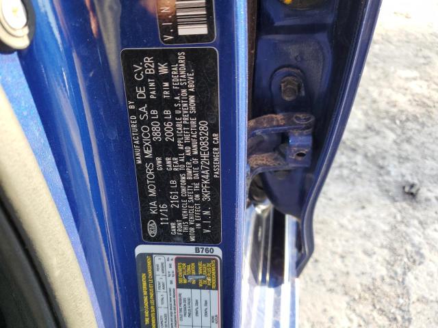 3KPFK4A72HE083280 - 2017 KIA FORTE LX BLUE photo 12