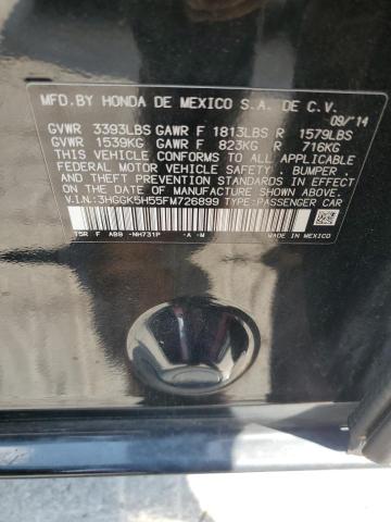 3HGGK5H55FM726899 - 2015 HONDA FIT LX BLACK photo 12