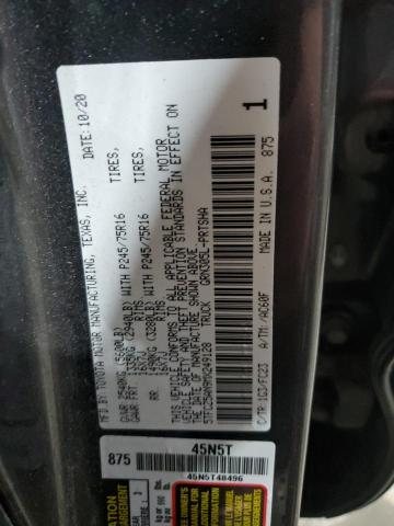 5TFCZ5AN9MX249128 - 2021 TOYOTA TACOMA DOUBLE CAB CHARCOAL photo 12