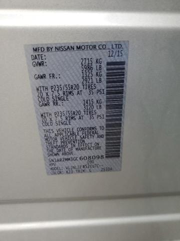 5N1AR2MM3GC608098 - 2016 NISSAN PATHFINDER S SILVER photo 12