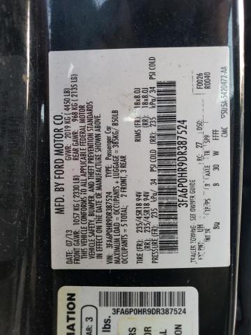 3FA6P0HR9DR387524 - 2013 FORD FUSION SE CHARCOAL photo 12