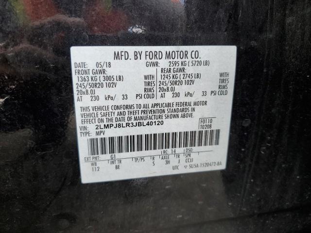 2LMPJ8LR3JBL40120 - 2018 LINCOLN MKX RESERVE 黑色 照片 12