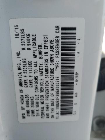 19UUB2F36GA000518 - 2016 ACURA TLX WHITE photo 12