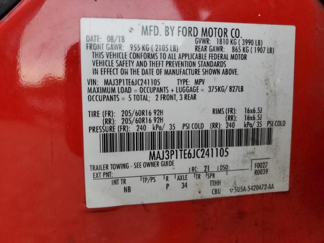 MAJ3P1TE6JC241105 - 2018 FORD ECOSPORT SE 红色 照片 14