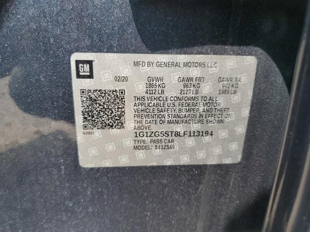 1G1ZG5ST8LF113194 - 2020 CHEVROLET MALIBU RS BLUE photo 12