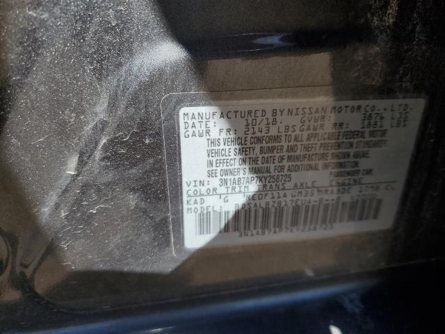 3N1AB7AP7KY258725 - 2019 NISSAN SENTRA S Graphite photo 12