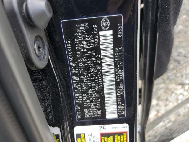 4T1G11AKXPU803012 - 2023 TOYOTA CAMRY SE NIGHT SHADE BLACK photo 12