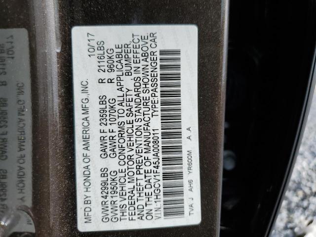 1HGCV1F45JA008011 - 2018 HONDA ACCORD EX BROWN photo 13