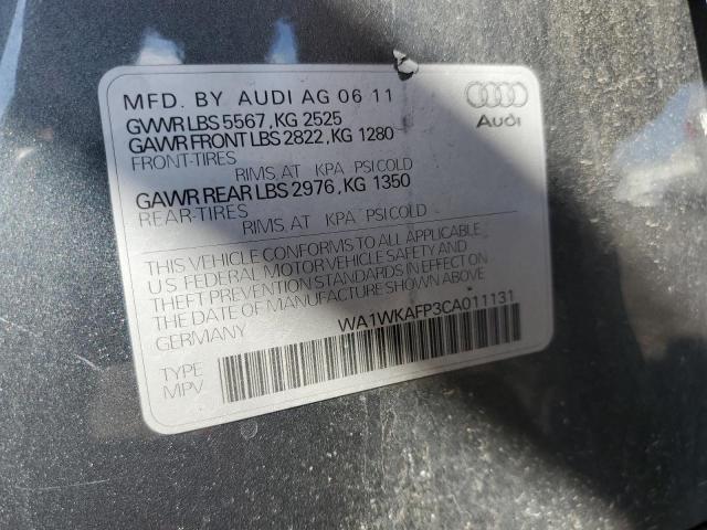 WA1WKAFP3CA011131 - 2012 AUDI Q5 PRESTIGE CHARCOAL photo 12