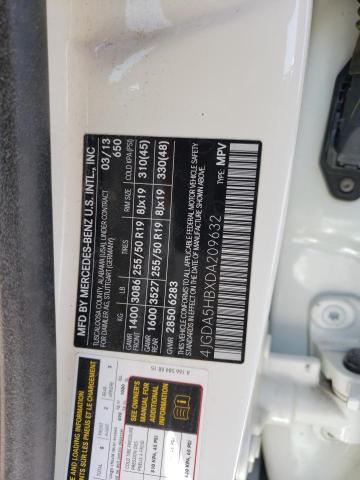 4JGDA5HBXDA209632 - 2013 MERCEDES-BENZ ML 350 4MATIC WHITE photo 13